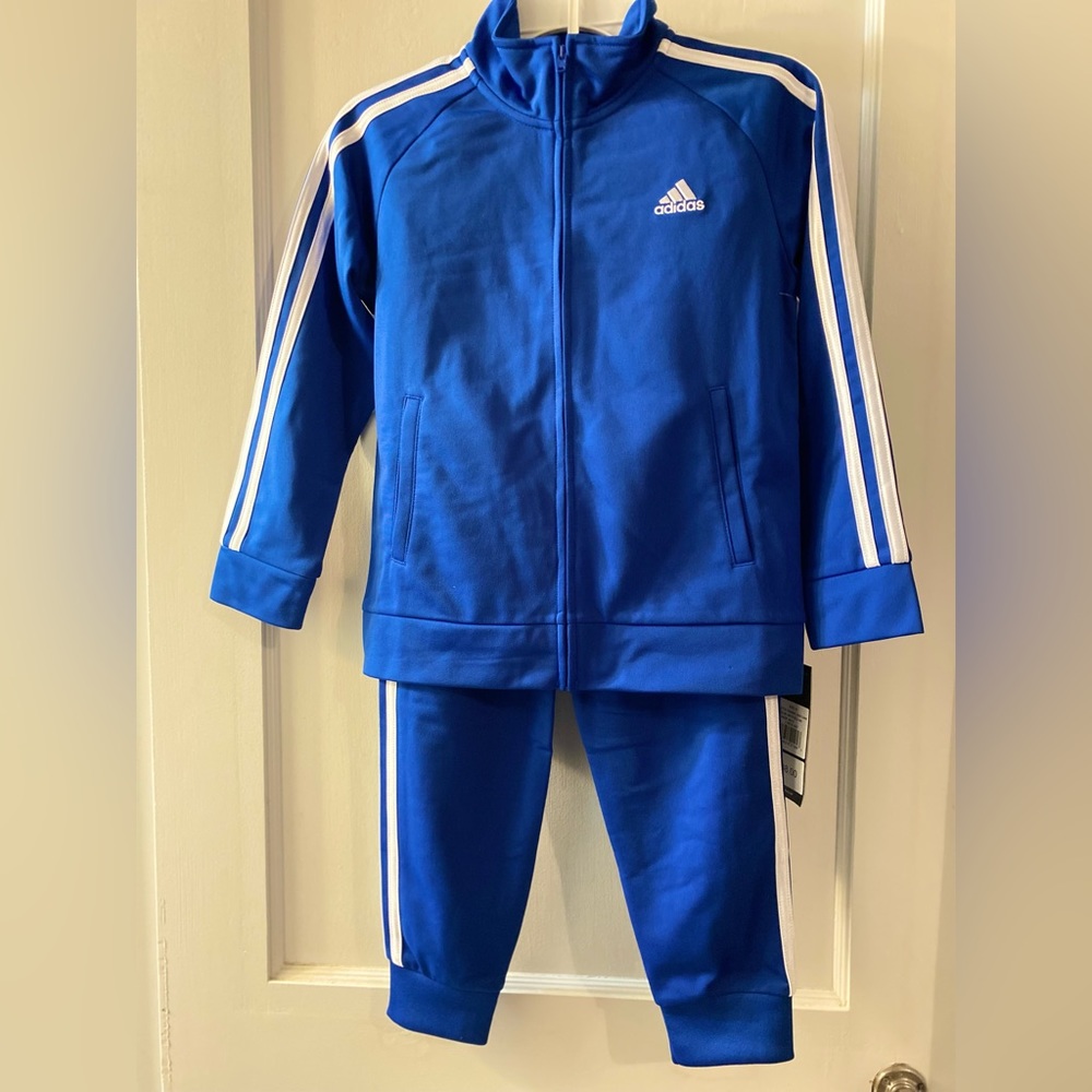 Boys Size: 6 Adidas 3-Stripe Tricot Tracksuit Set